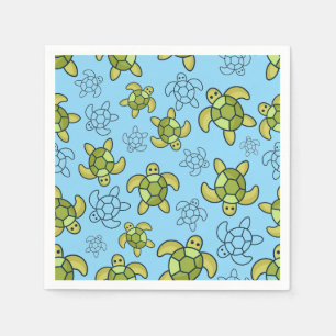 Turtle Paper Napkins, Sea Turtle Birthday Party Napkins