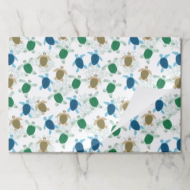 Turtle Paper Placemats, Marine Life Party Mats (Folded)