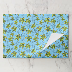 Turtle Paper Placemats, Watercolor Sea Turtle Pad