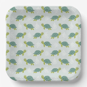 Turtle Paper Plates, Sea Life Birthday Party Plates