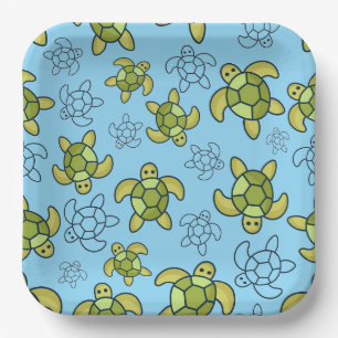 Turtle Paper Plates, Sea Turtle Birthday Party Plates