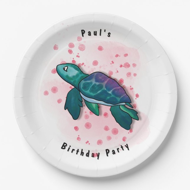 Turtle Party Paper Plates (Front)