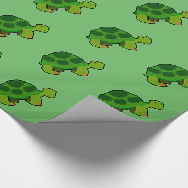 Turtle Pattern - Glossy Wrapping Paper, 30" x 6' Wrapping Paper (Corner)