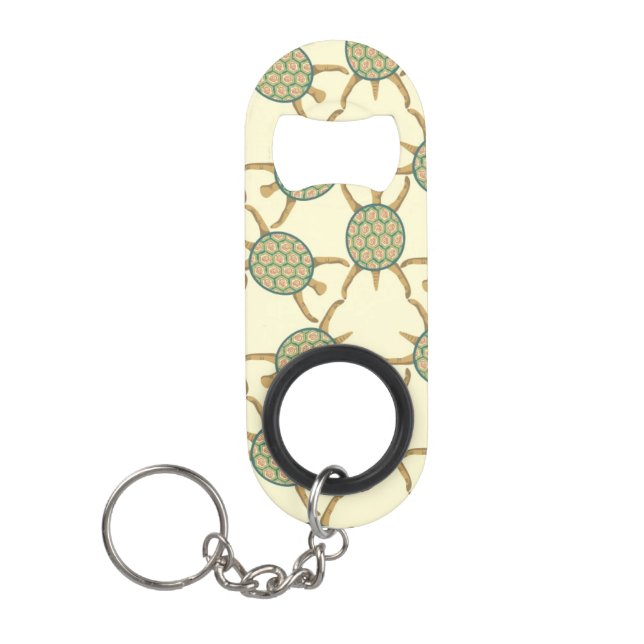 Turtle pattern keychain bottle opener (Front)