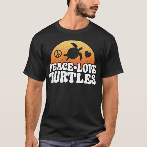 Turtle Peace Love Turtles T_Shirt