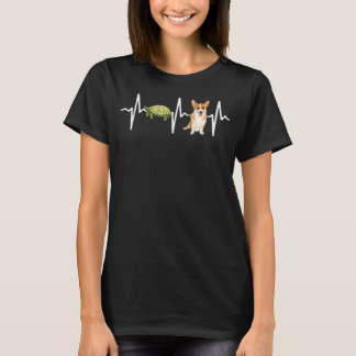 Turtle Pembroke Welsh Corgi Heartbeat Dog T-Shirt