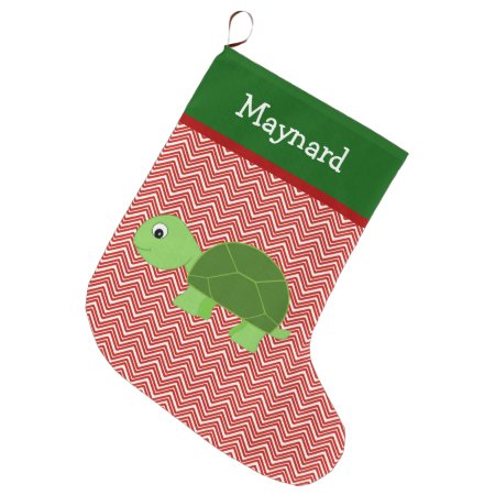 Turtle Pet Personalized Large Christmas Stocking