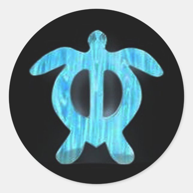 Turtle petroglyph classic round sticker (Front)