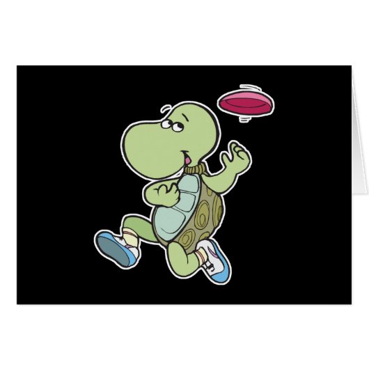 turtle playing frisbee cards (Front Horizontal)