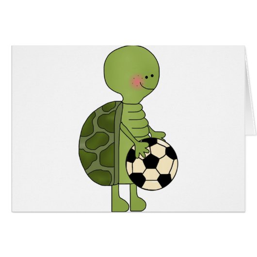 Turtle playing soccer cards (Front Horizontal)