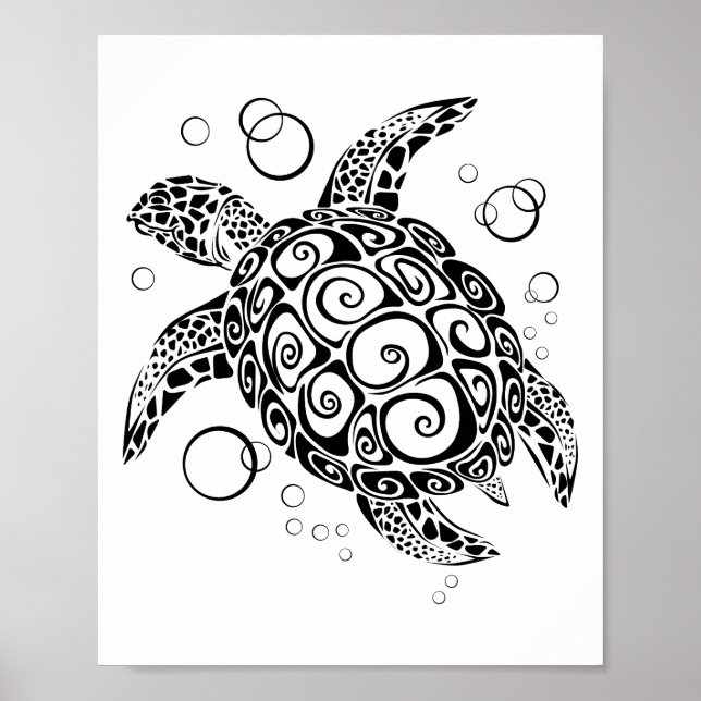 Turtle Posters, Save the Turtles, Sea Turtle Poster (Front)