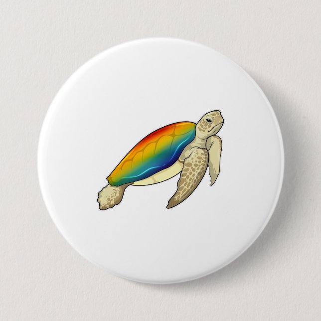 Turtle Rainbow Button (Front)
