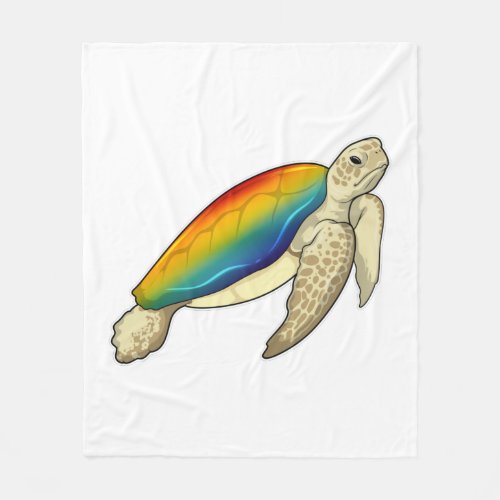 Turtle Rainbow Fleece Blanket