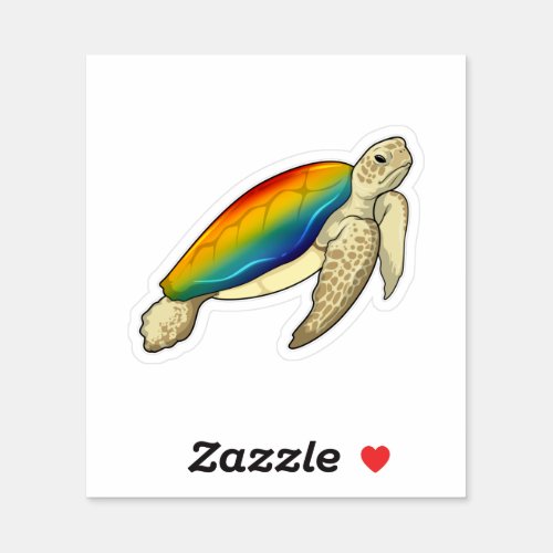 Turtle Rainbow Sticker