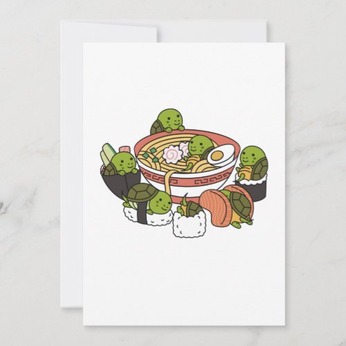 Turtle Ramen Sushi Thank You Card