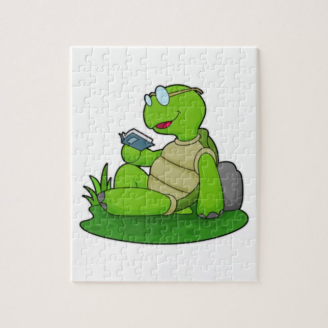 Turtle Reading Book Jigsaw Puzzle (Vertical)