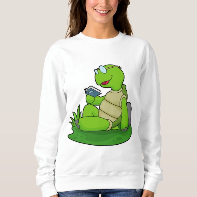 Turtle Reading Book Sweatshirt (Front)