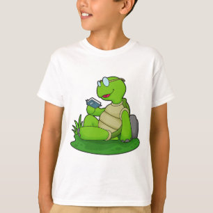 Turtle Reading Book T-Shirt