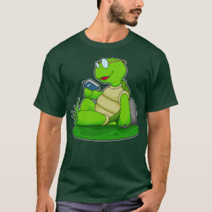 Turtle Reading Book T-Shirt