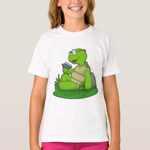 Turtle Reading Book T-Shirt