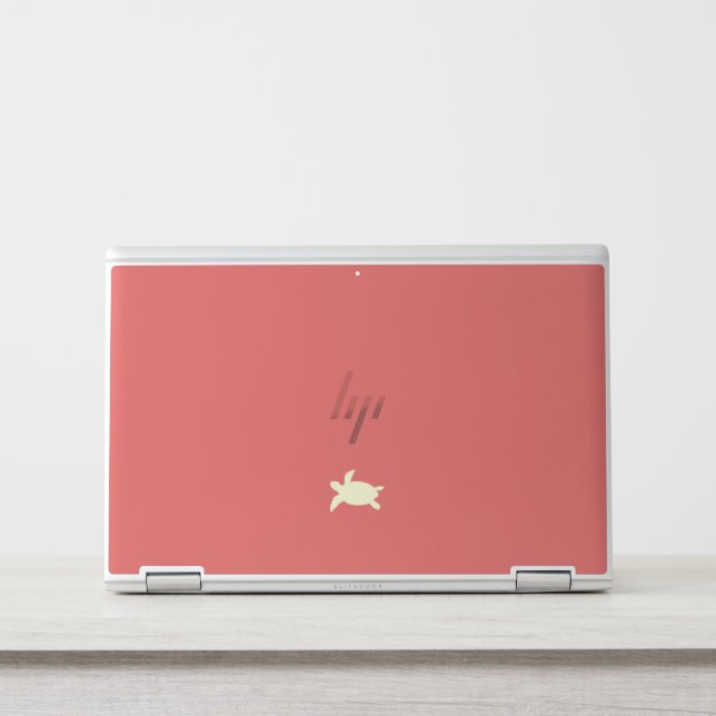 turtle red beige art HP laptop skin (Front)