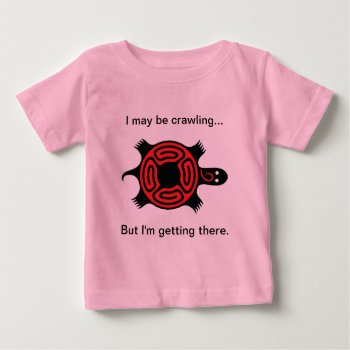Turtle Red & Black Baby T-shirt by BaileysByDesign at Zazzle