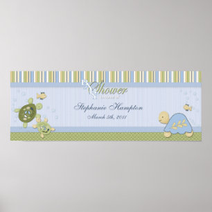 Turtle Reef and Goldfish Baby Shower Poster