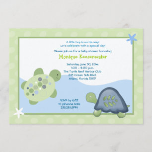 Turtle Reef Baby Shower Invitation - Light Green
