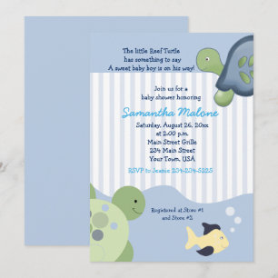 Turtle Reef Boy Baby Shower Invites