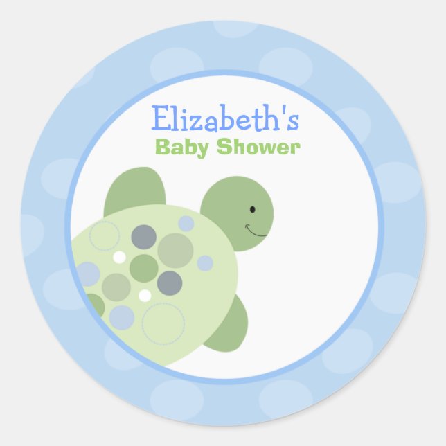 Turtle Reef Round Custom Favor Sticker (Front)