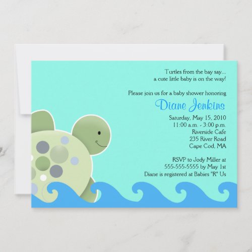 Turtle Reef Seaturtle 5x7 Baby Shower Invitation