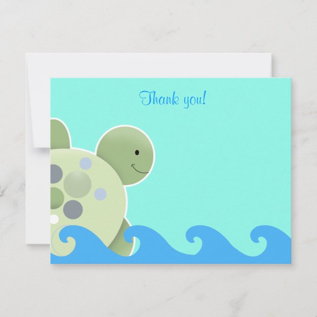 Turtle Reef Seaturtle Flat thank you note (Front)