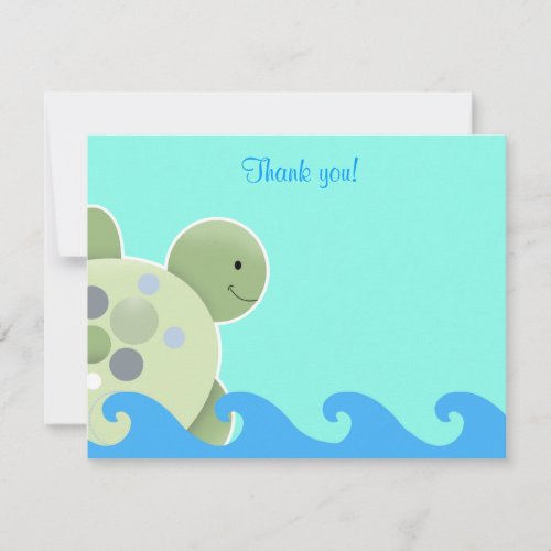 Turtle Reef Seaturtle Flat thank you note Personalized Announcements