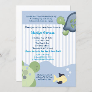 Turtle Reef Tortoise Boy Baby Shower Invitation