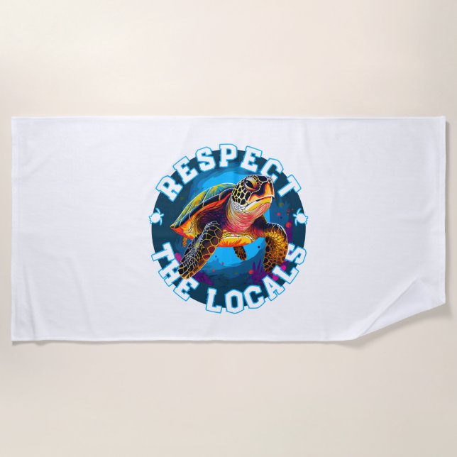 Turtle - respect the locals beach towel (Front)