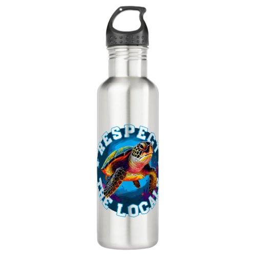 Turtle _ respect the locals stainless steel water bottle