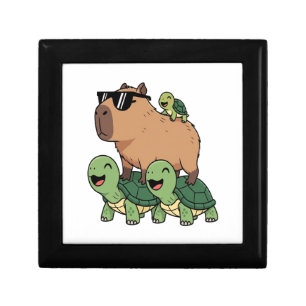 Turtle Ride Capybara, Funny Capybara Gift Box