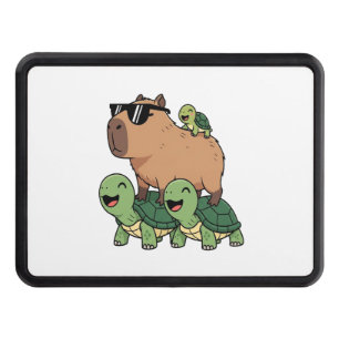 Turtle Ride Capybara, Funny Capybara Hitch Cover