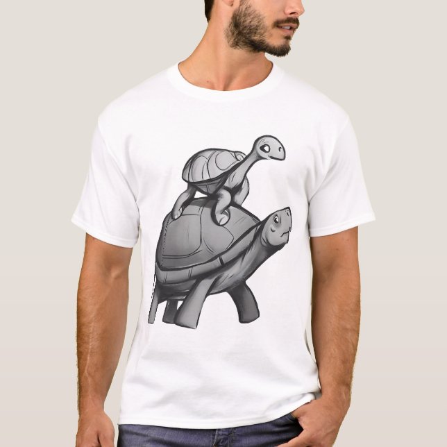 Turtle rides on turtle T-Shirt (Front)
