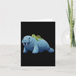 Turtle Riding Manatee Costume Sea Animal Lover Kid Card
