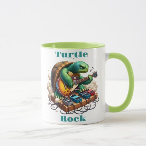 Turtle Rockstar Jamming on Stage Mug