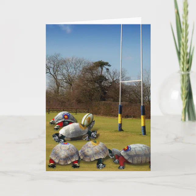 Turtle Rugby Card | Zazzle