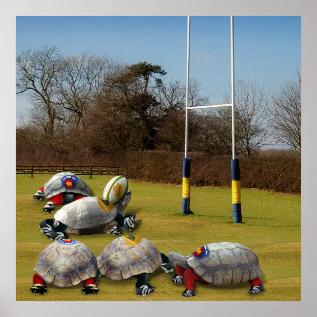 Turtle Rugby Poster | Zazzle