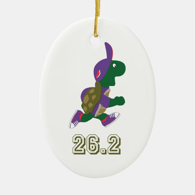 Turtle Runner 26.2 Ceramic Ornament (Front)
