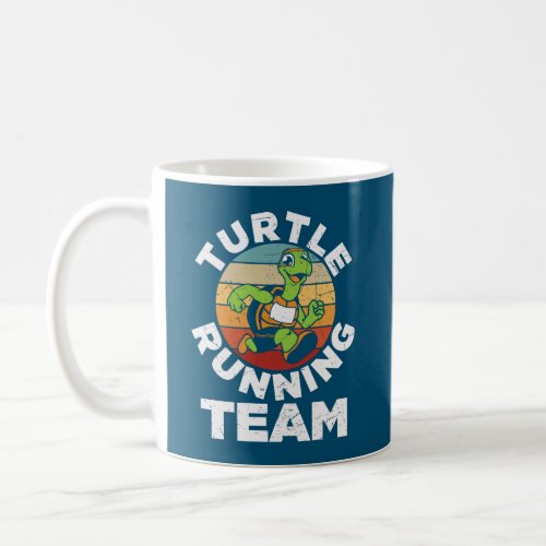Turtle Running Team Funny Running Retro  Coffee Mug