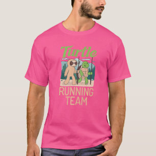 Turtle Running Team Sloth Slow Lifestyle Humor Cr T-Shirt