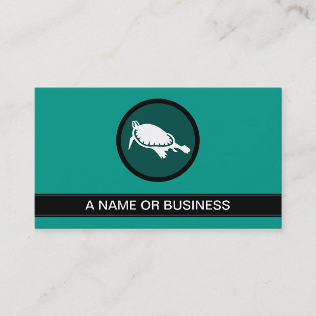 turtle sage green bubble business card (Front)