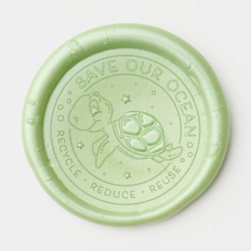 Turtle Save the Ocean Protection Love Your Mother Wax Seal Sticker