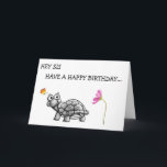 TURTLE SAYS SIS DON'T CELEBRATE WITHOUT ME! CARD<br><div class="desc">IT IS YOUR SISTER'S BIRTHDAY AND YOU WISH TO PUT A SMILE ON HER FACE... ..THIS TURTLE WILL DO IT FOR YOU. HE IS READY TO CELEBRATE FOR SURE :)</div>