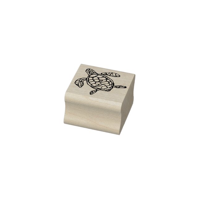 Turtle Sea Animal Pen and Ink Sketch Rubber Stamp (Stamp)